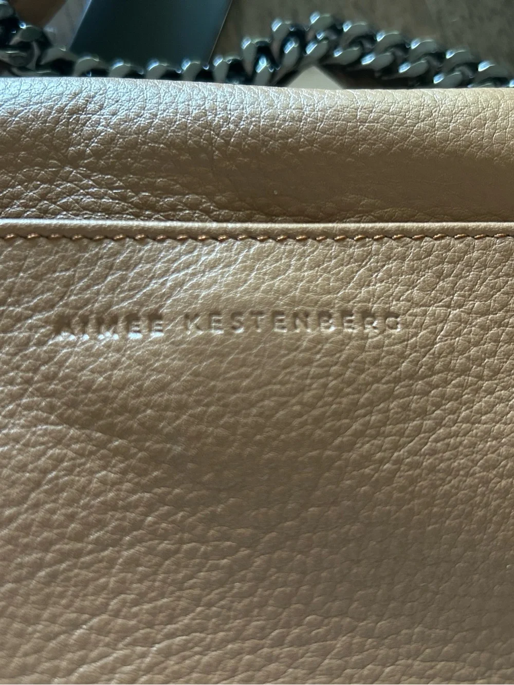 Aimee Kestenberg Tan Leather Heart-Accent Crossbody Bag